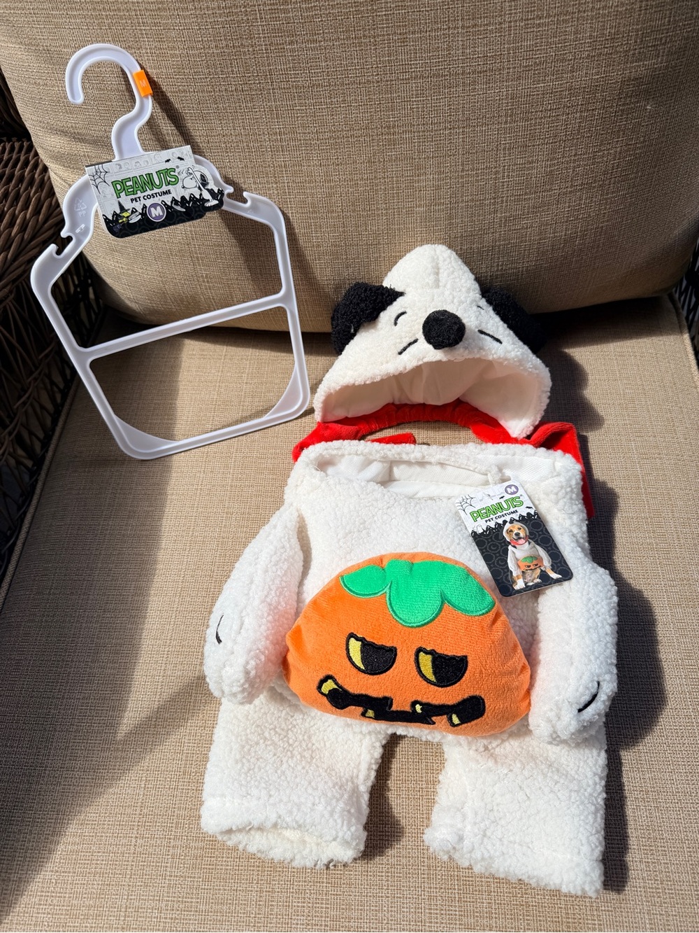 Peanuts Snoopy Halloween Dog Costume Pumpkin Size M NWT